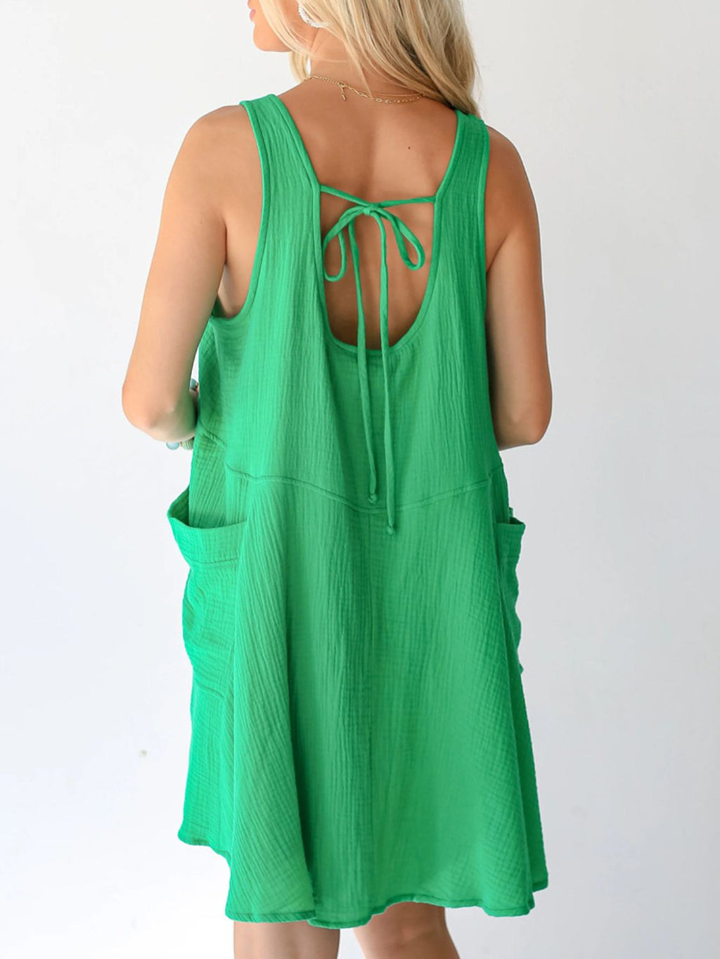 Devine Tied Scoop Neck Wide Strap Mini Dress by Wild and Free Boutique