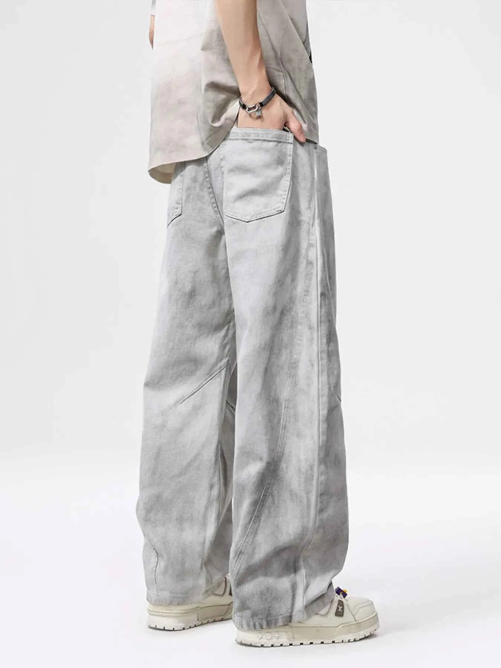 Men's Vintage Wash Wide Leg Jeans by Simply Love