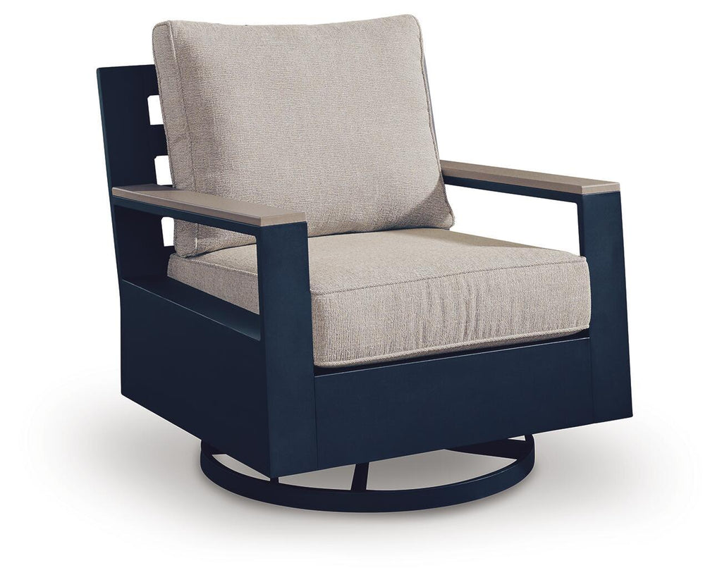 East Beach - Swivel Glider Chair With Cushion - Blue by Unique Piece Furniture