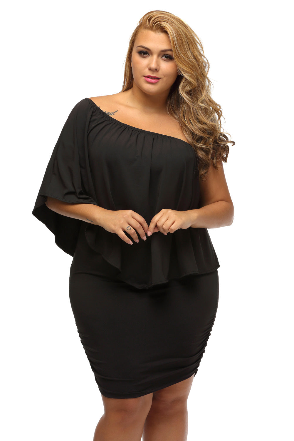 Plus size Dressing Layered Fiery Red Mini Poncho Dress by Wild and Free Boutique