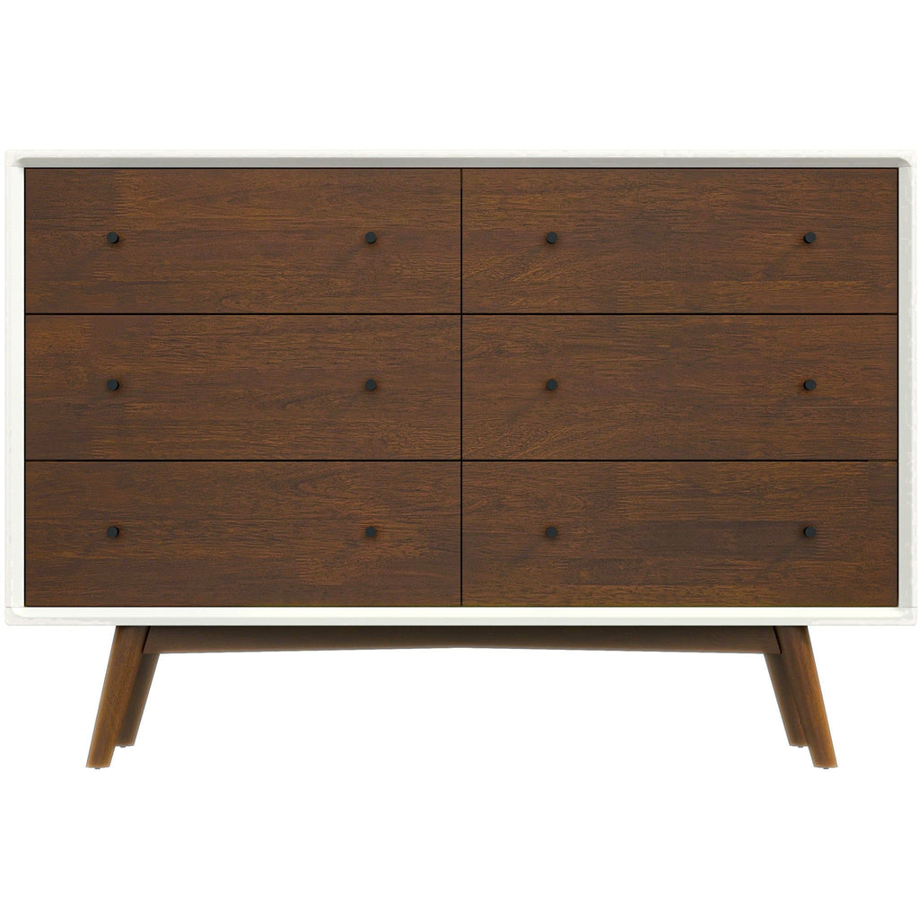 Dresser 6 Drawer - Dark Brown / White by Unique Piece Furniture