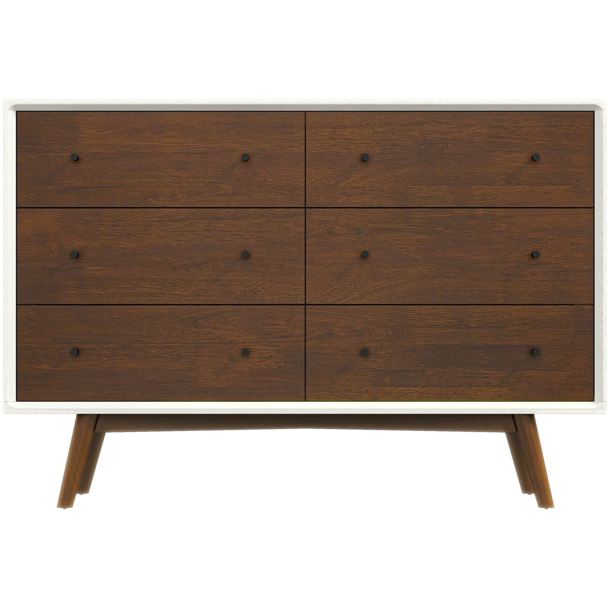 Dresser 6 Drawer - Dark Brown / White by Unique Piece Furniture