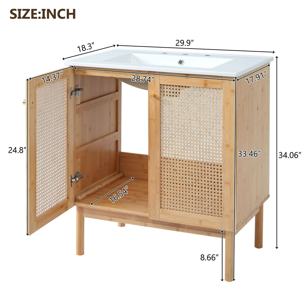 Bathroom Vanity Cabinet With Doors, Soft Close Design by Unique Piece Furniture