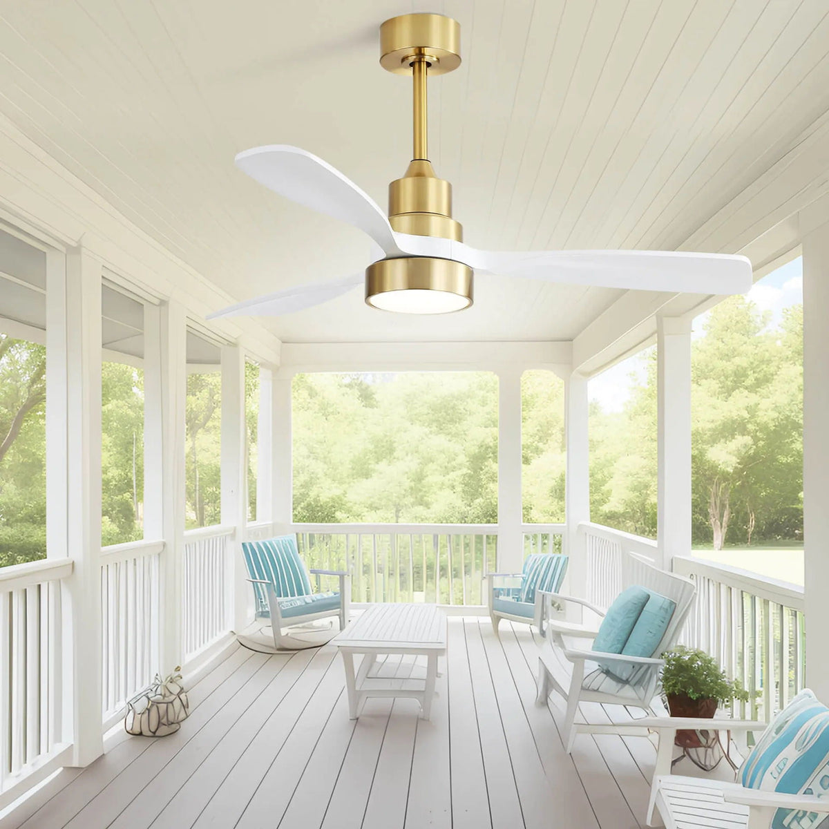 Indoor Ceiling Fan With Dimmable LED Light, 6 Speed Remote ControlLED DC Motor, Reversible Blades by Unique Piece Furniture