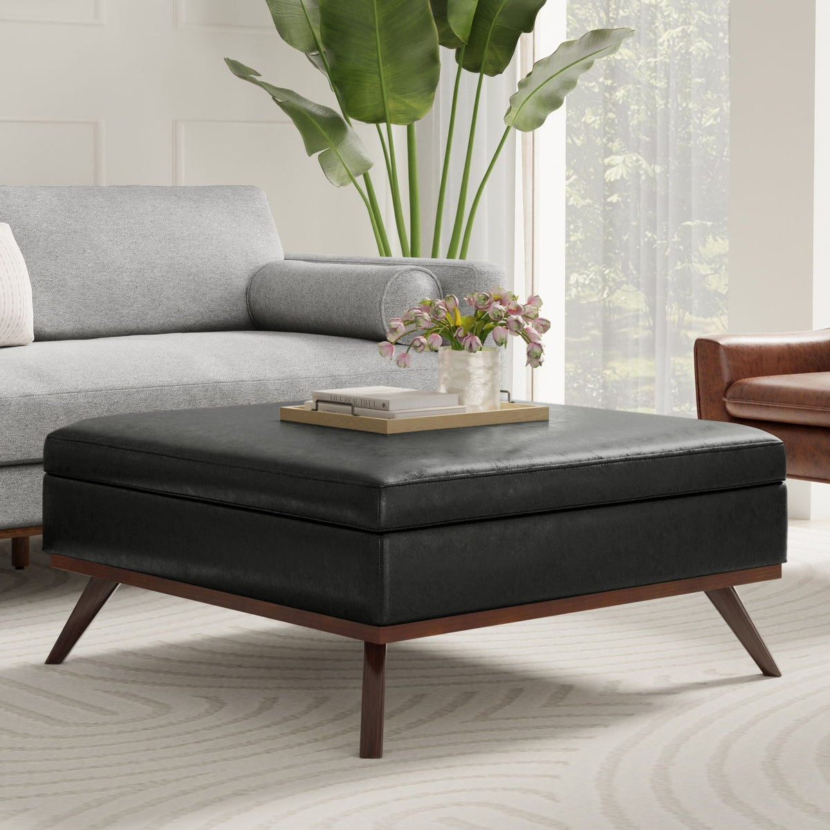Owen - Multifunctional Square Coffee Table Storage Ottoman by Unique Piece Furniture