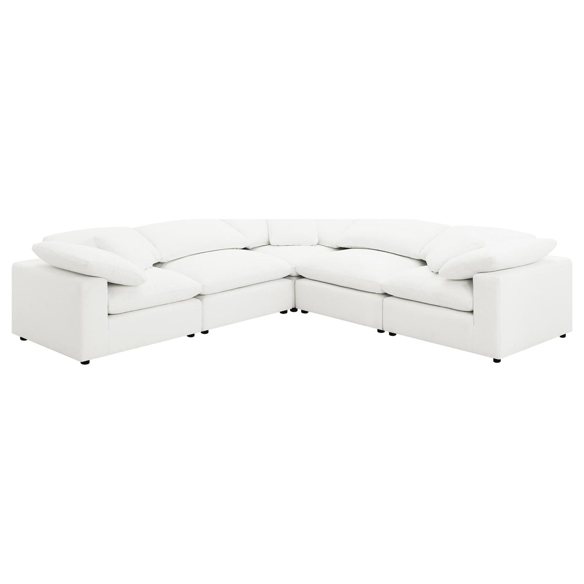 Raleigh 5-piece Boucle Upholstered Modular Sectional Ivory by Unique Piece Furniture