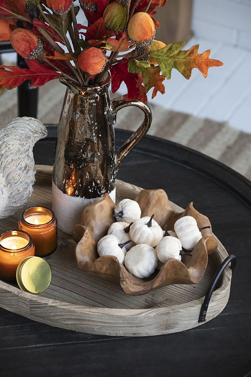 Velvety Pumpkin In Mesh Bag, Bag / 12, For Holiday Harvest Festival Fall Festival & Thanksgiving (Set of 4) - White by Unique Piece Furniture