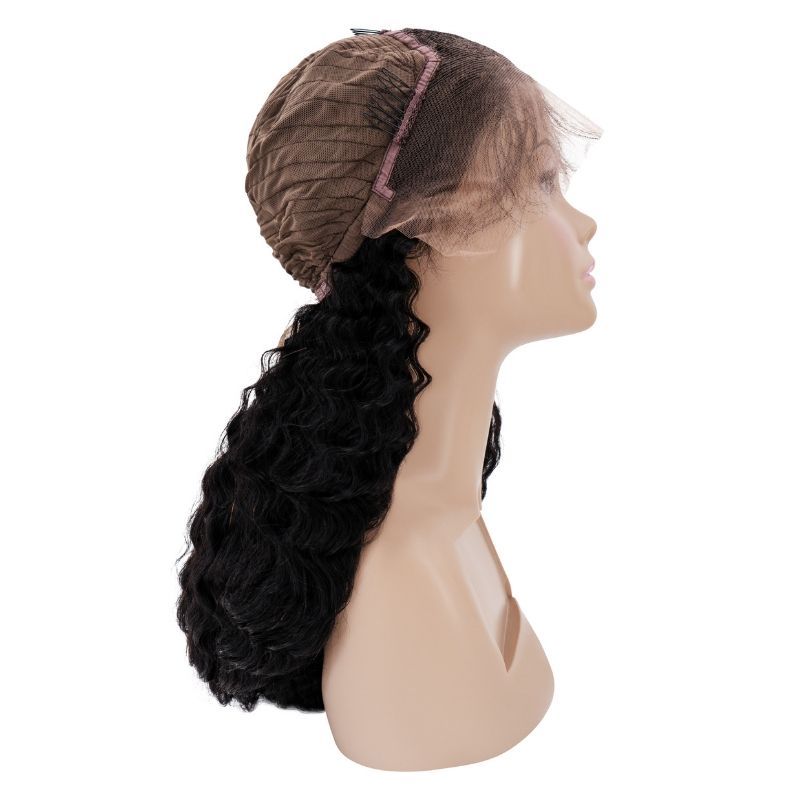 Deep Wave 13x4 Transparent Lace Front Human Hair Wig by Private Label