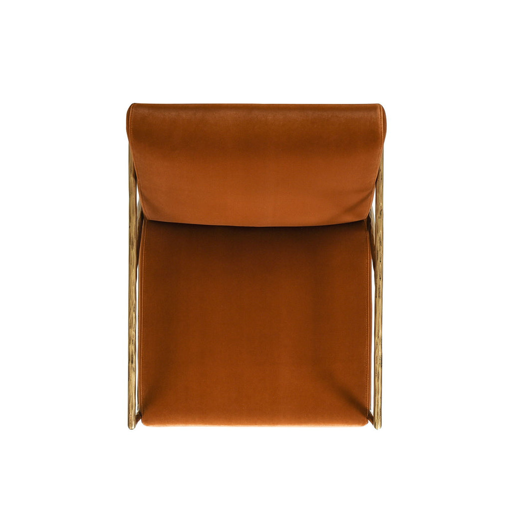 Aerin - Hammered Brass Upholstered Accent Arm Chair by Unique Piece Furniture