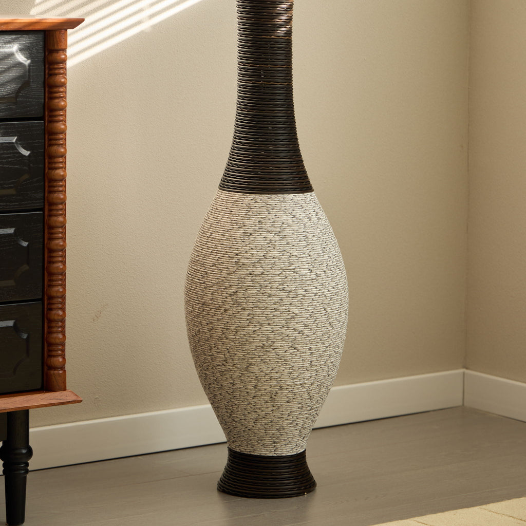 Tall Designer Floor Vase With Elegant 2 Tone by Unique Piece Furniture