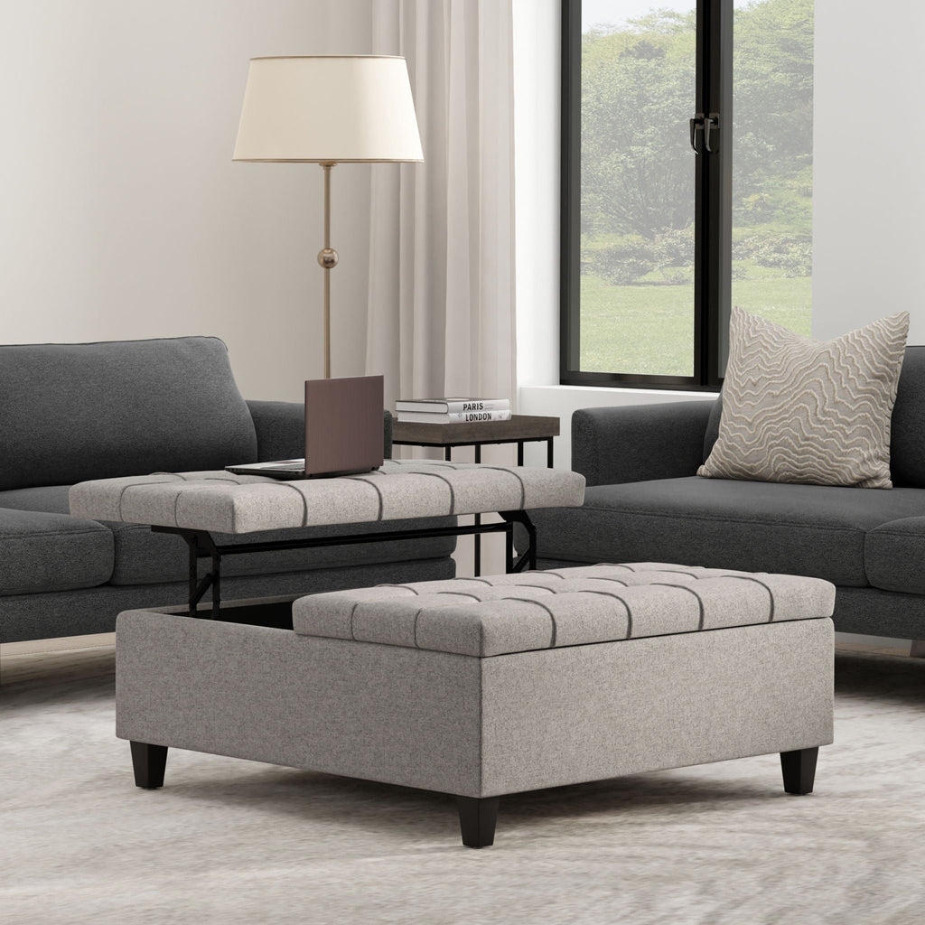 Harrison - Upholstered Coffee Table Storage Ottoman by Unique Piece Furniture