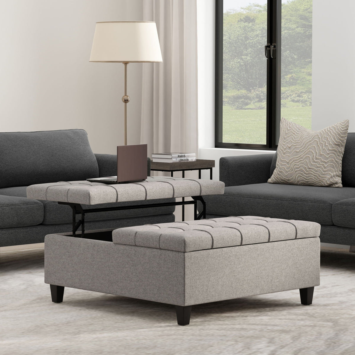 Harrison - Upholstered Coffee Table Storage Ottoman by Unique Piece Furniture