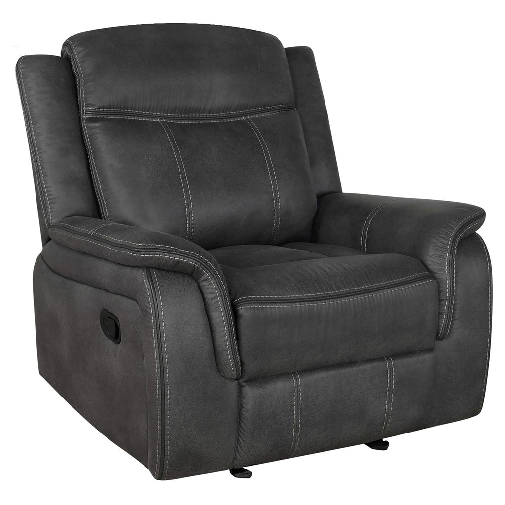 Franklin - Upholstered Padded Arm Glider Recliner - Charcoal by Unique Piece Furniture