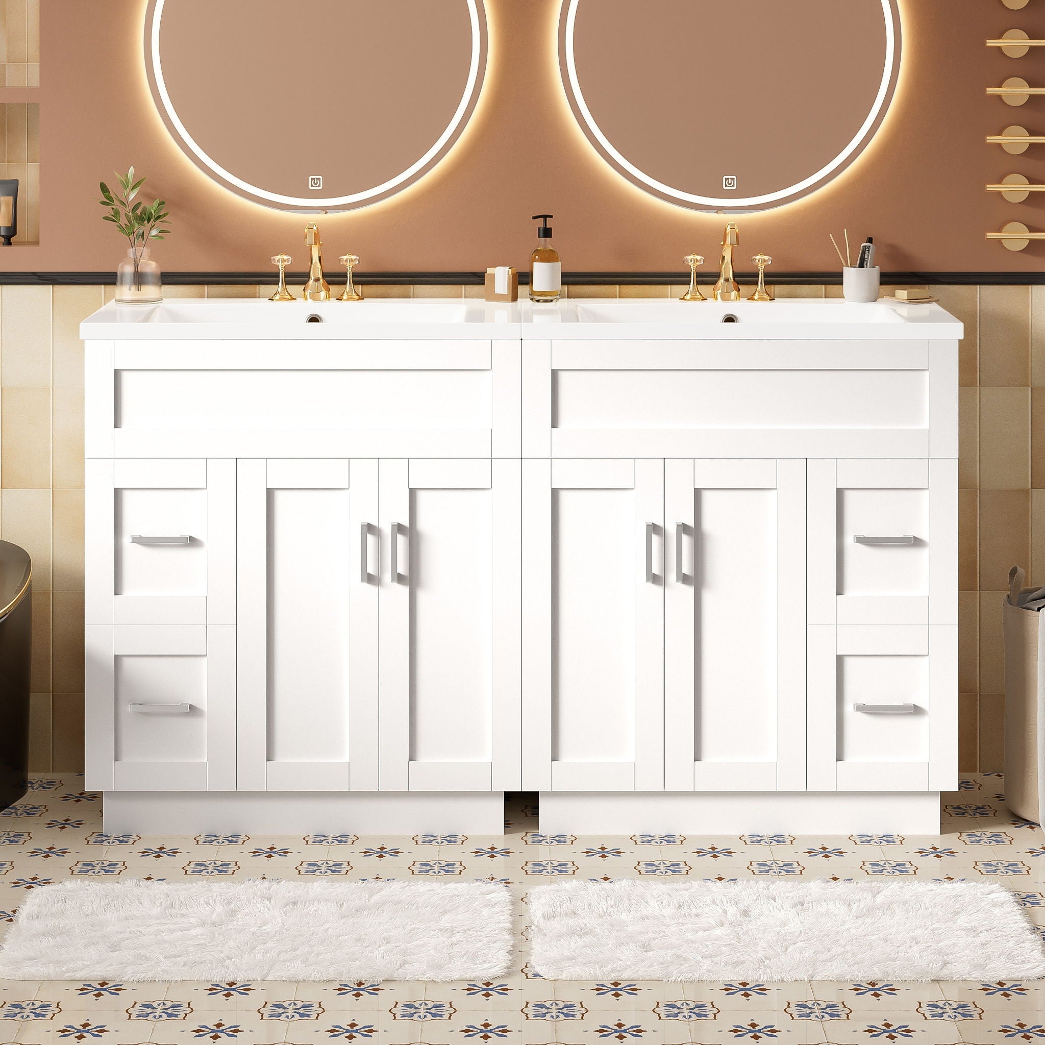 Bathroom Vanity With 2 Doors, 2 Drawers, Adjustable Shelf, Hidden Slides & Soft Close Hinges by Unique Piece Furniture
