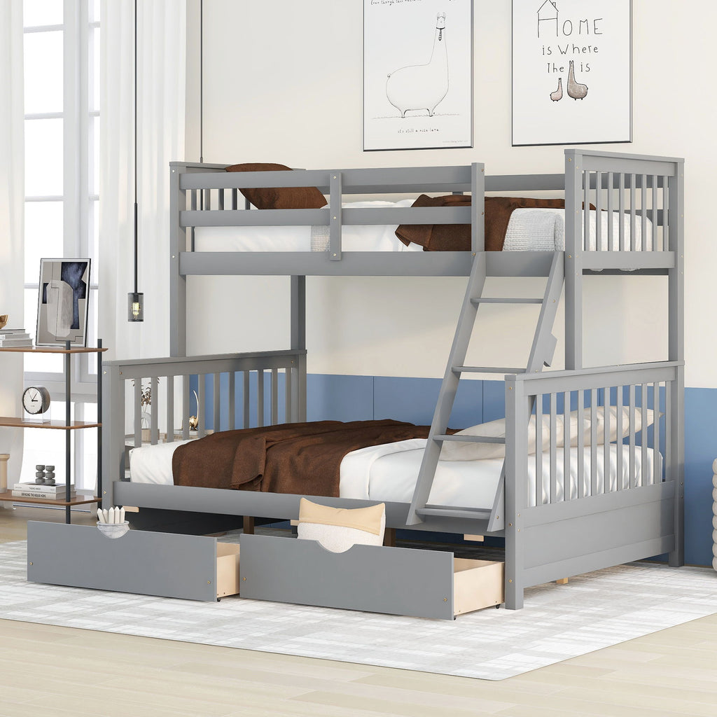 Bunk Bed With Ladders And 2 Storage Drawers by Unique Piece Furniture