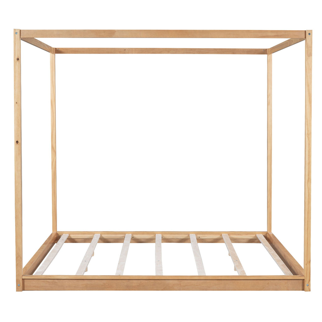 Wood Canopy Platform Bed With Support Legs And Airflow Slats by Unique Piece Furniture