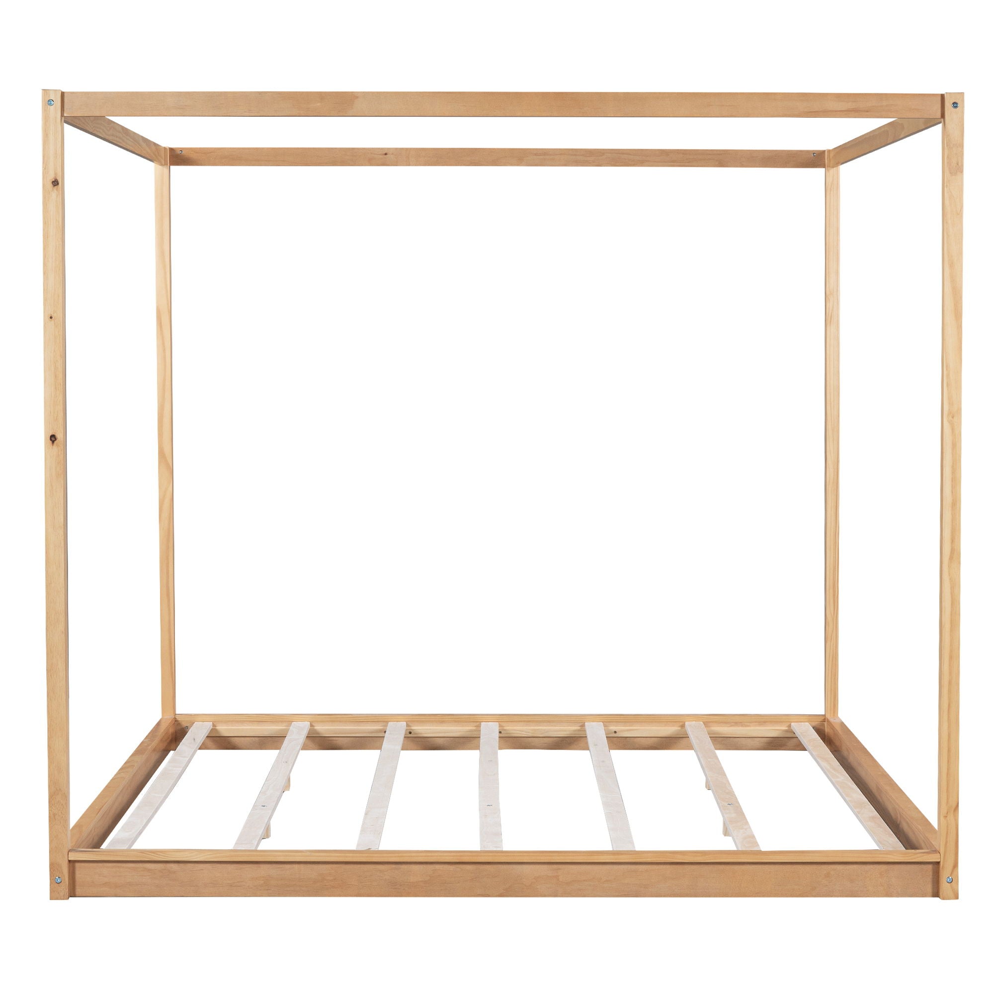 Wood Canopy Platform Bed With Support Legs And Airflow Slats by Unique Piece Furniture