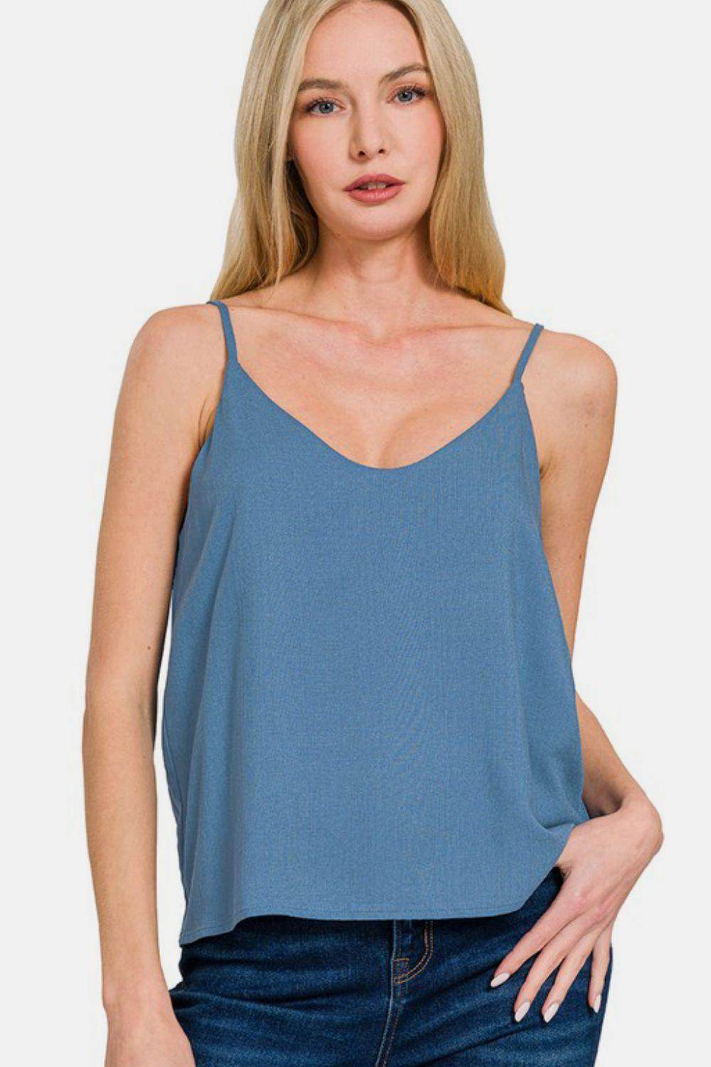 Zenana Two Layered Spaghetti Strap Cami for Women by Selvanelle