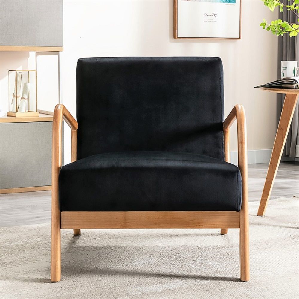 Classic Mid-Century Modern Accent Chairs, Open Framed Armchair With Cushioning by Unique Piece Furniture