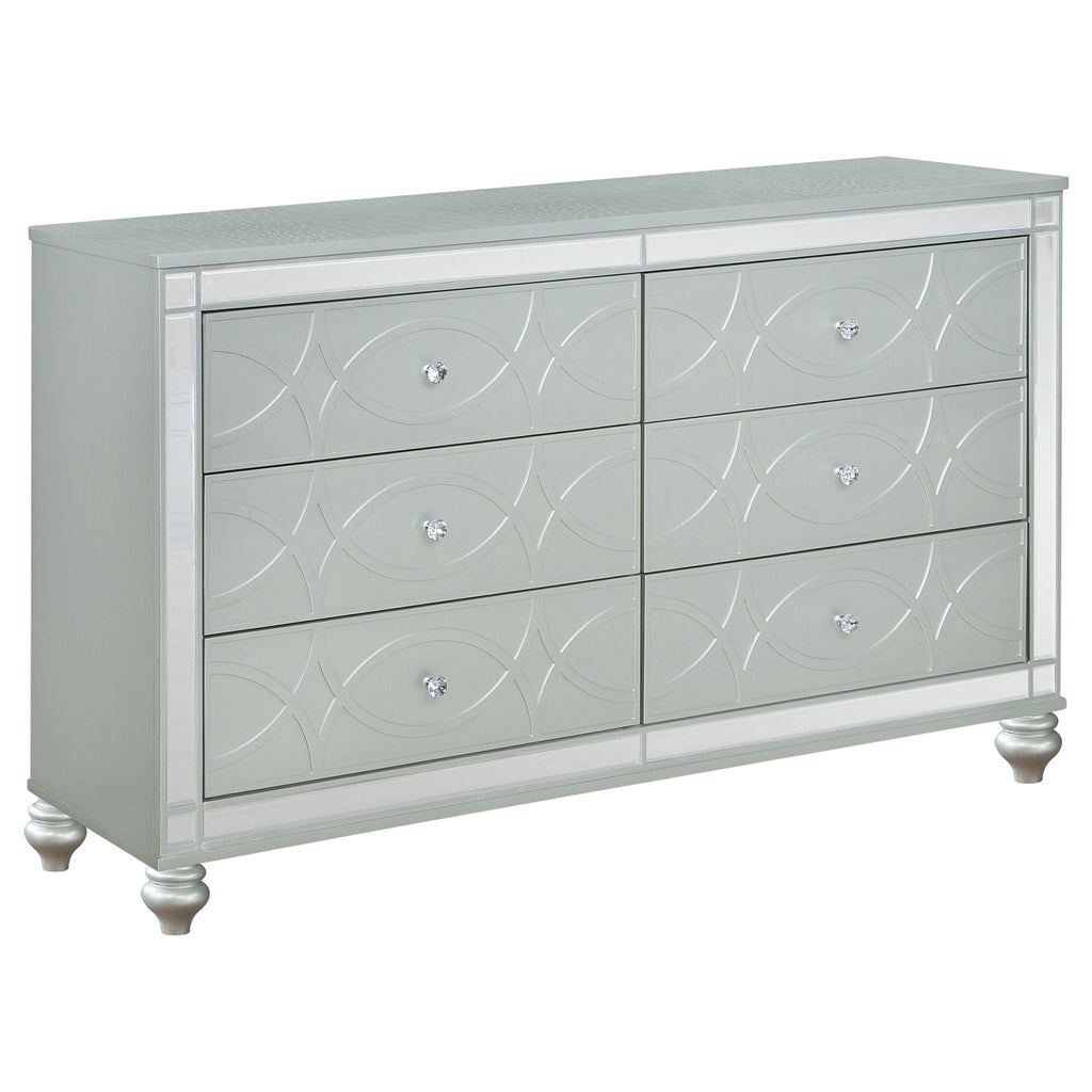 Gunnison 6-drawer Dresser Silver Metallic by Unique Piece Furniture