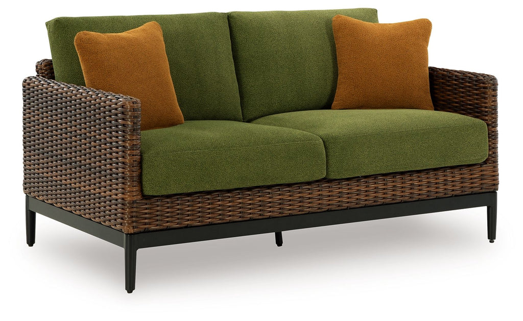 Horizon Hall - Loveseat With Cushion - Brown / Green by Unique Piece Furniture