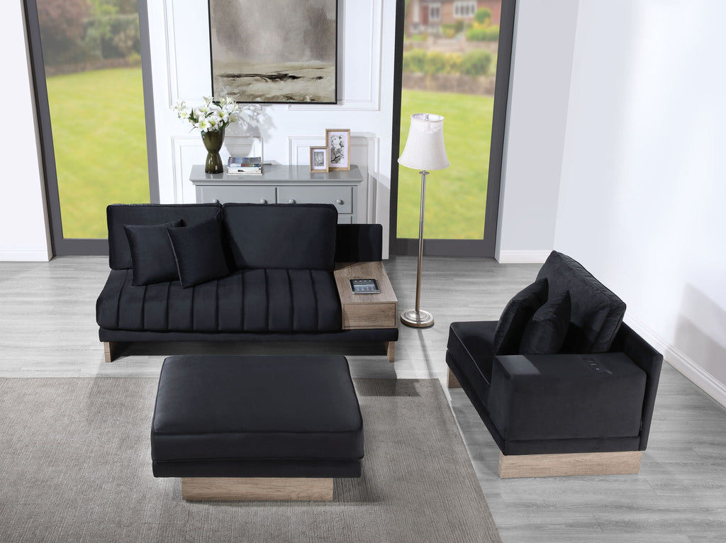Memphis - Reversible Sectional Sofa Ottoman With Storage Compartment, Drawer, USB ports, Charging Outlets by Unique Piece Furniture