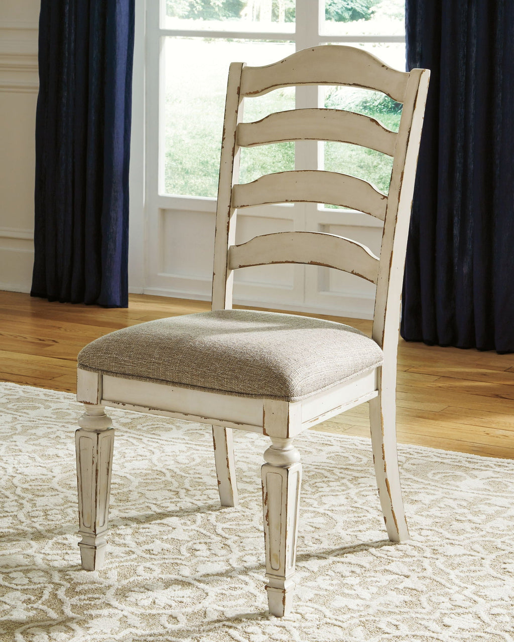 Realyn - Dining UPH Side Chair (Set of 2) - Ladderback - Chipped White by Unique Piece Furniture
