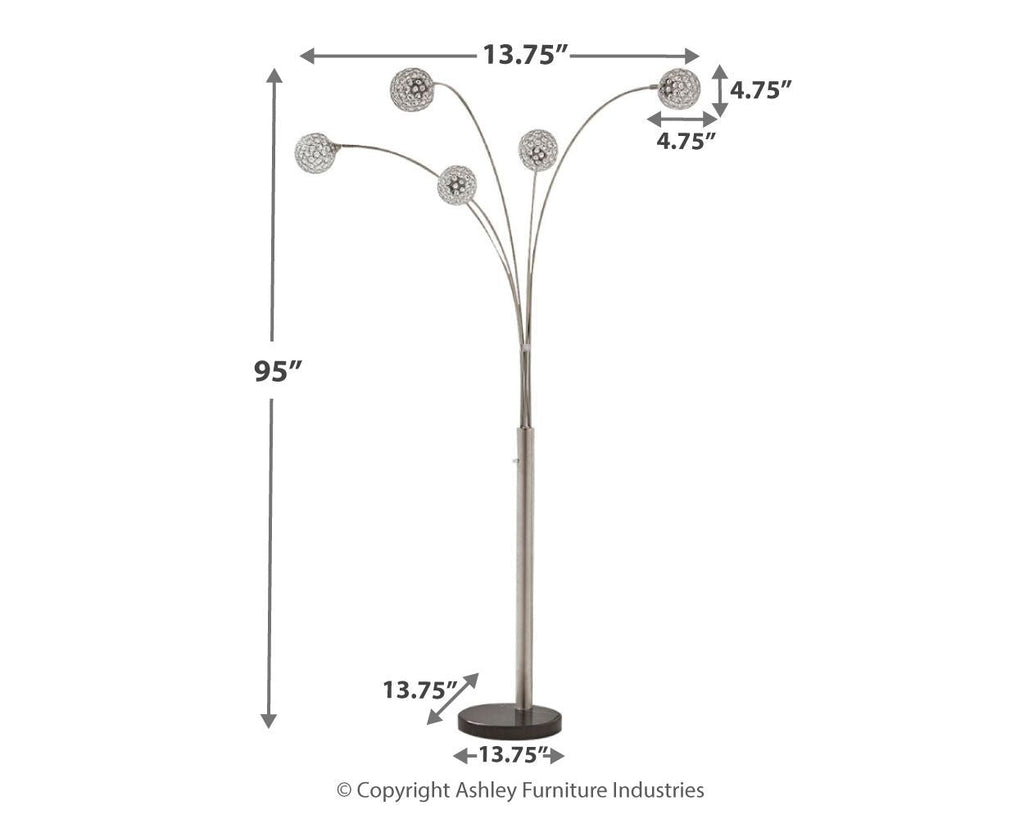 Winter - Metal Arc Lamp - Silver Finish by Unique Piece Furniture