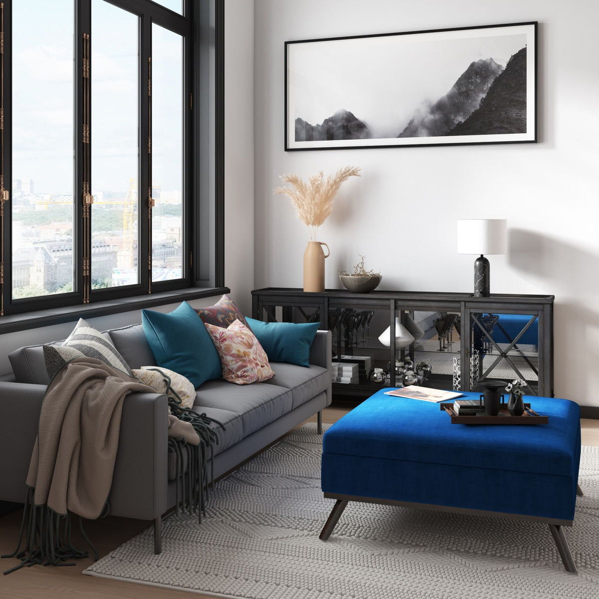 Owen - Multifunctional Square Coffee Table Storage Ottoman by Unique Piece Furniture