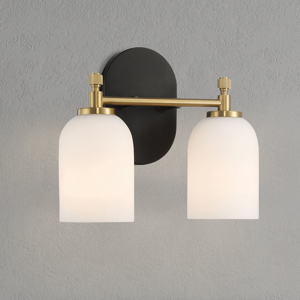 Vortex - 2 Lights Vanity In Style For Over Bathroom Mirror Wall Sconce - Black / Gold / White by Unique Piece Furniture