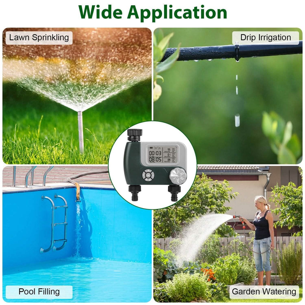 Digital Programmable Sprinkler Timer with 2 Outlet Zones by DailySale
