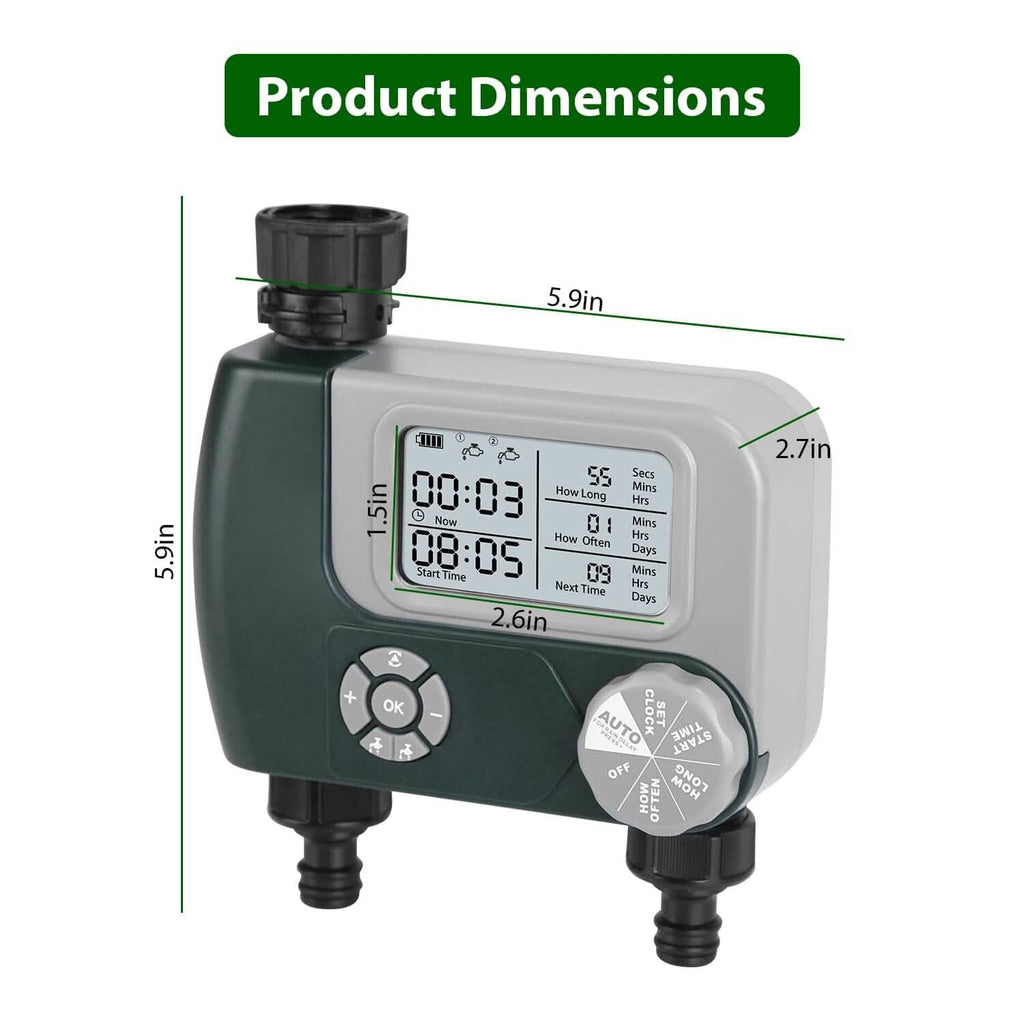 Digital Programmable Sprinkler Timer with 2 Outlet Zones by DailySale