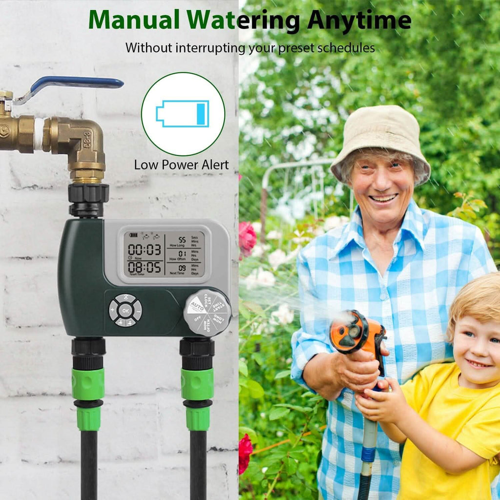 Digital Programmable Sprinkler Timer with 2 Outlet Zones by DailySale
