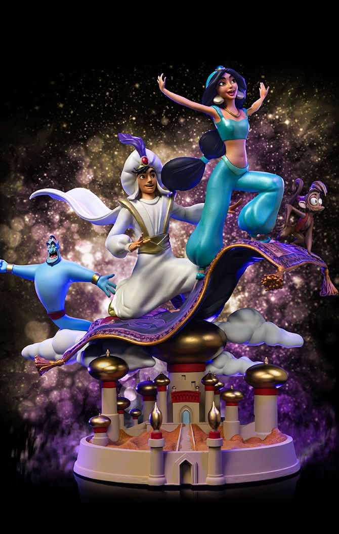 Statue Aladdin and Jasmine Deluxe - Disney 100th - Aladdin - Art Scale 1/10 - Iron Studios by Iron Studios Collectibles Store