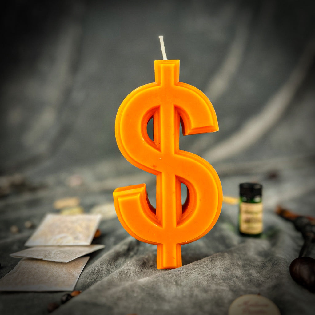 Dollar Sign Candle Spell Kit - Wealth & Luxury Magic by Parlour of Wonders