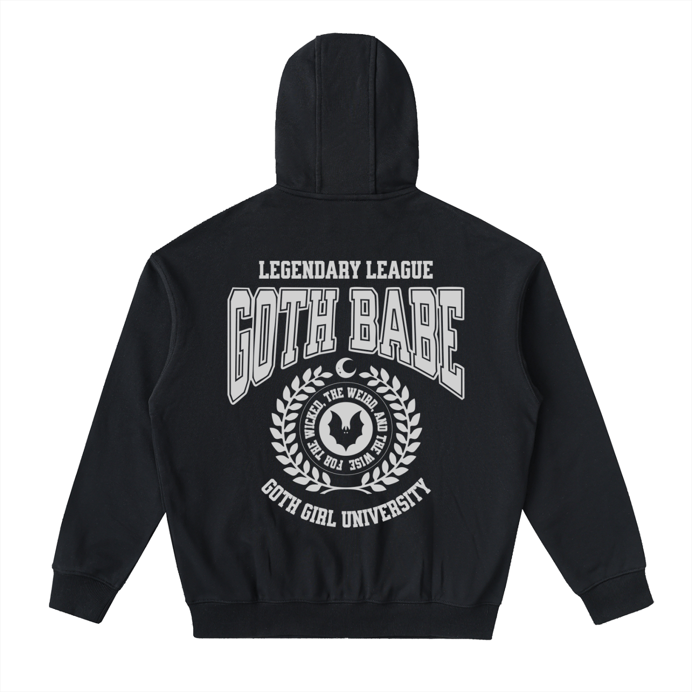 Drop-Shoulder Zip Up Hoodie by Goth Cloth Co.