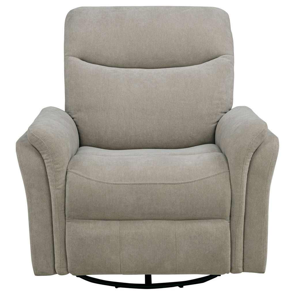 Adler Upholstered Power Swivel Glider Recliner Greige by Unique Piece Furniture