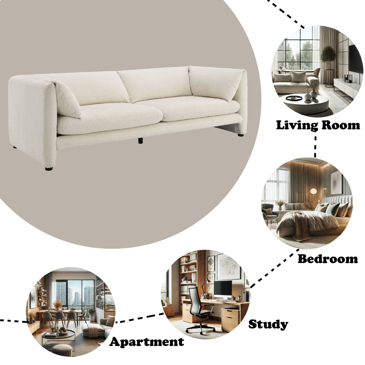 Jaeda - Boucle Sofa - Beige by Unique Piece Furniture