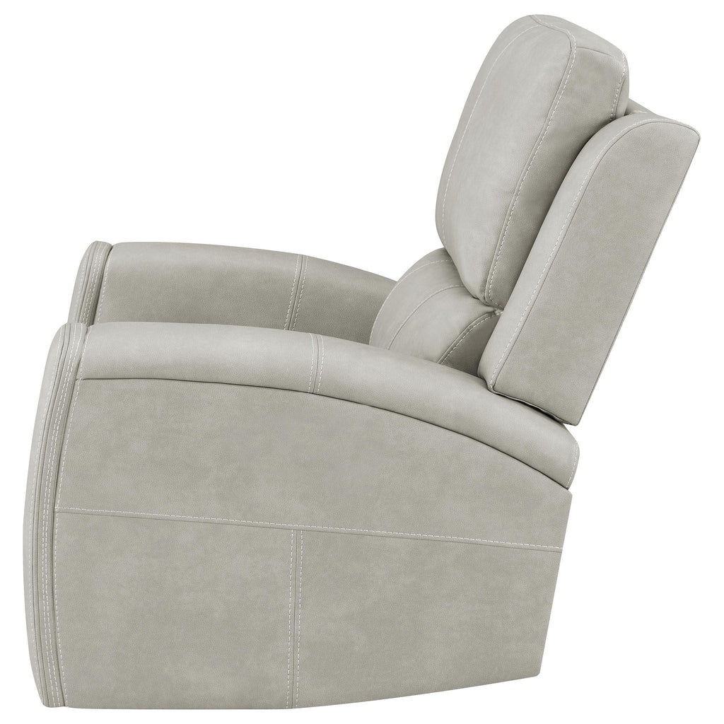 Brickston Triple Power Swivel Glider Recliner Grey by Unique Piece Furniture