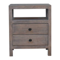 2 Drawer Open Bedside Table - Gray Ash by Unique Piece Furniture