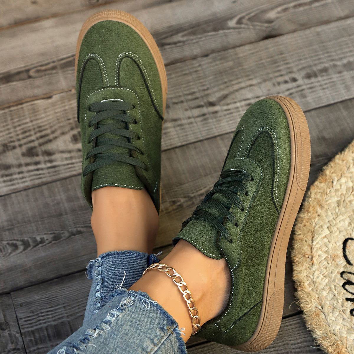 Women’s Round Toe Elegant Student Casual Lace-Up Shoes by FitiqueFit