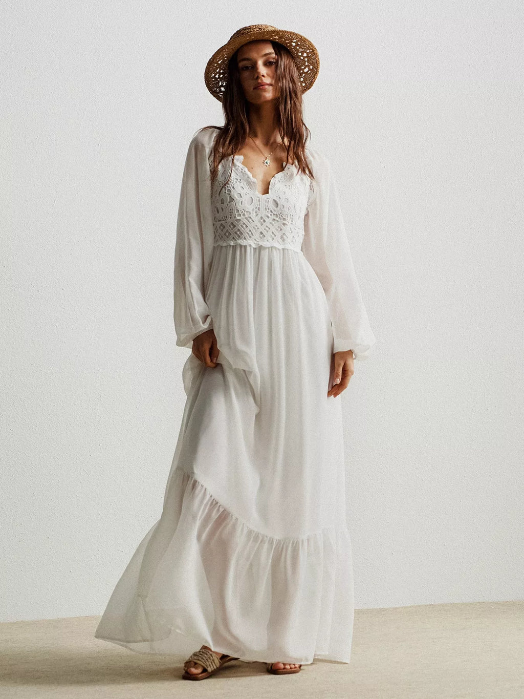 Boho Chic Crochet Lace Maxi Dress by Simply Love