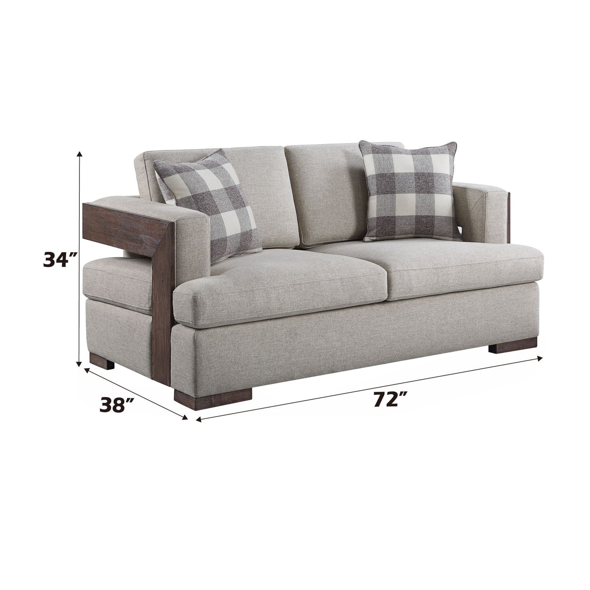 Niamey - Loveseat With 2 Toss Pillows - Walnut by Unique Piece Furniture