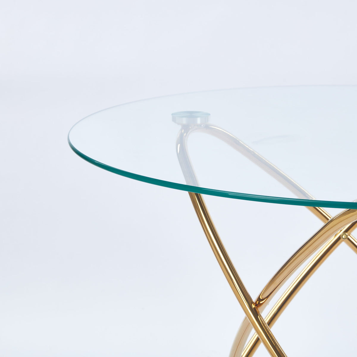 Metal Leg Dining Table With Tempered Glass Top by Unique Piece Furniture