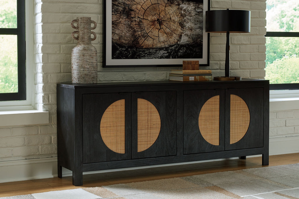 Cliffiings - Accent Cabinet - Black / Natural by Unique Piece Furniture