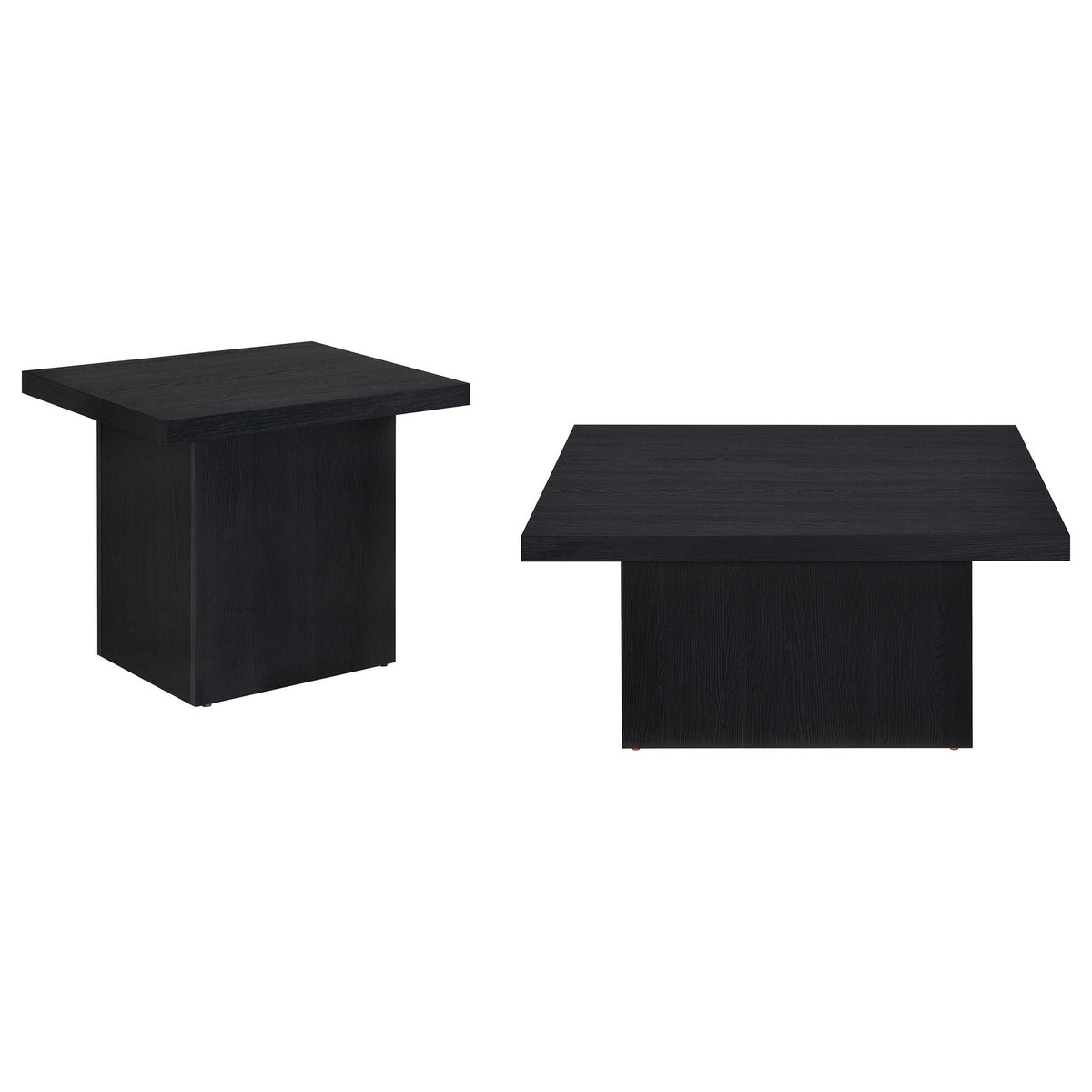 Devar 2-piece Square Cocktail Coffee End Table Set Black by Unique Piece Furniture