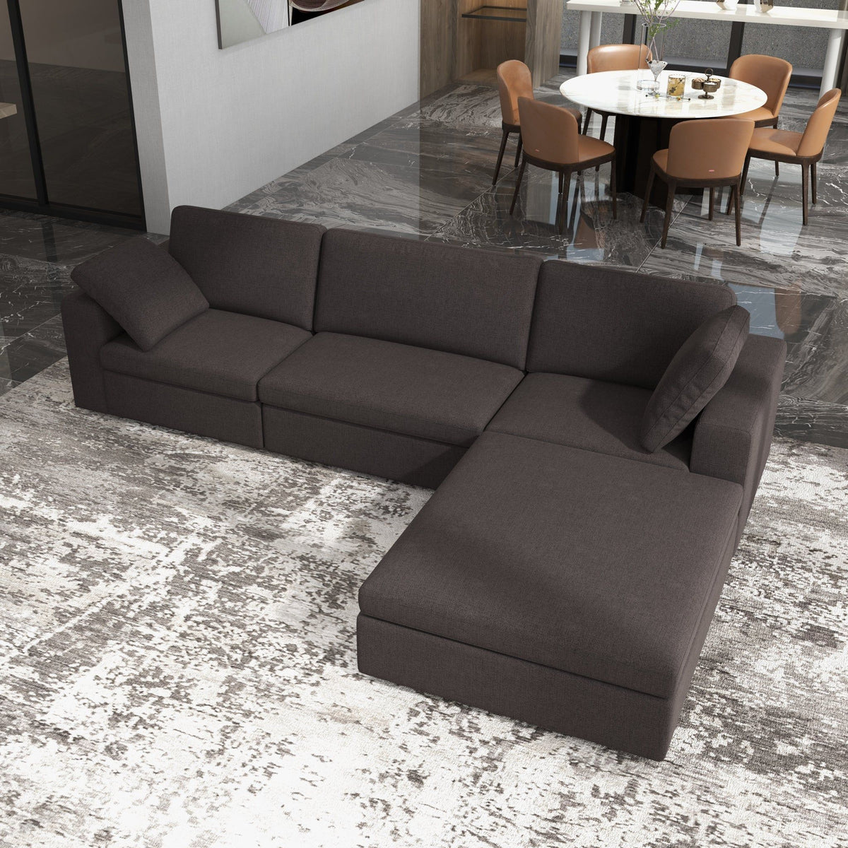 Cecilia - Modular Corner Sectional Modern Sofa by Unique Piece Furniture