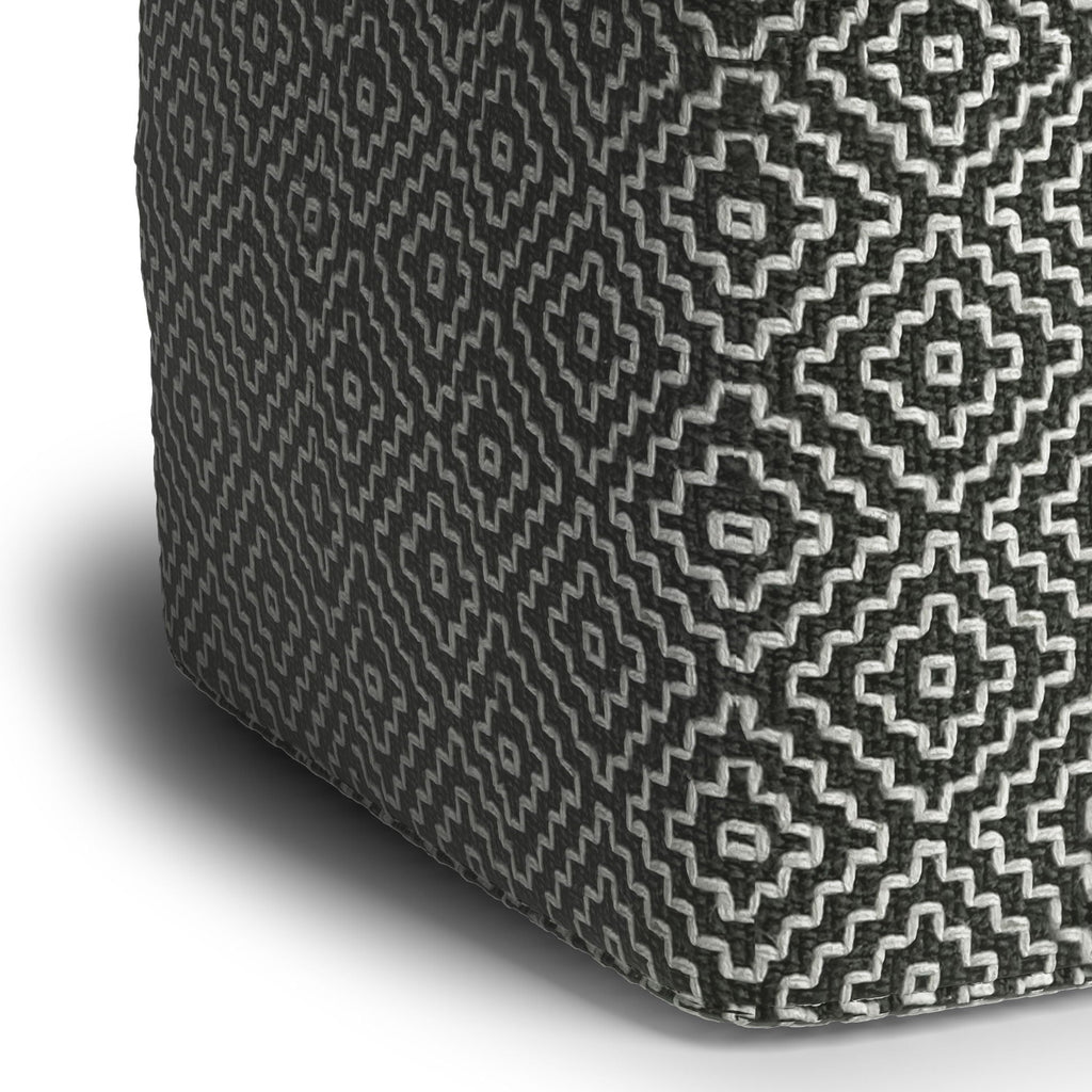Briella - Square Woven Outdoor / Indoor Pouf - Gray / White by Unique Piece Furniture
