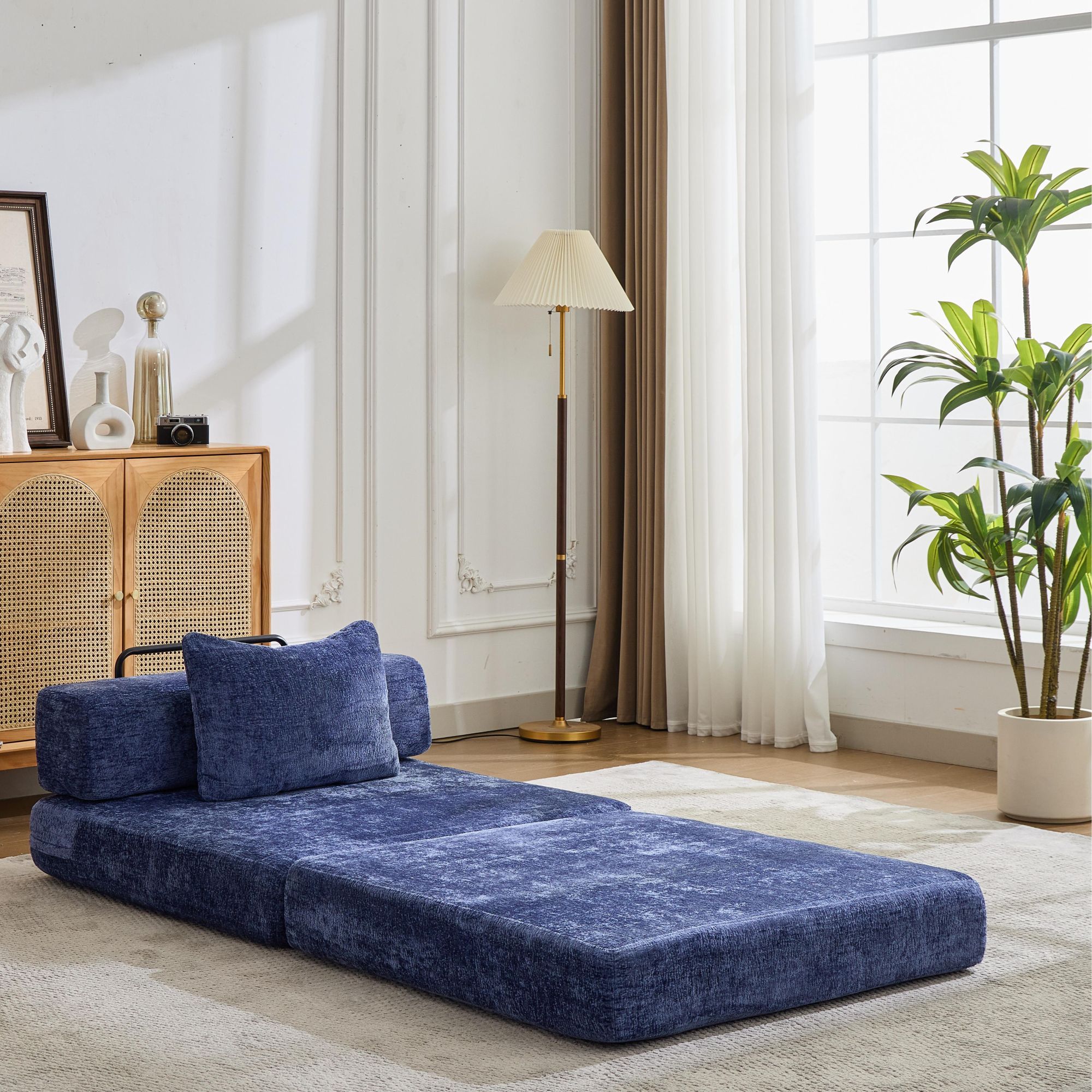 Convertible Floor Sofa Bed With Fixed Shape Frame For Living Room by Unique Piece Furniture