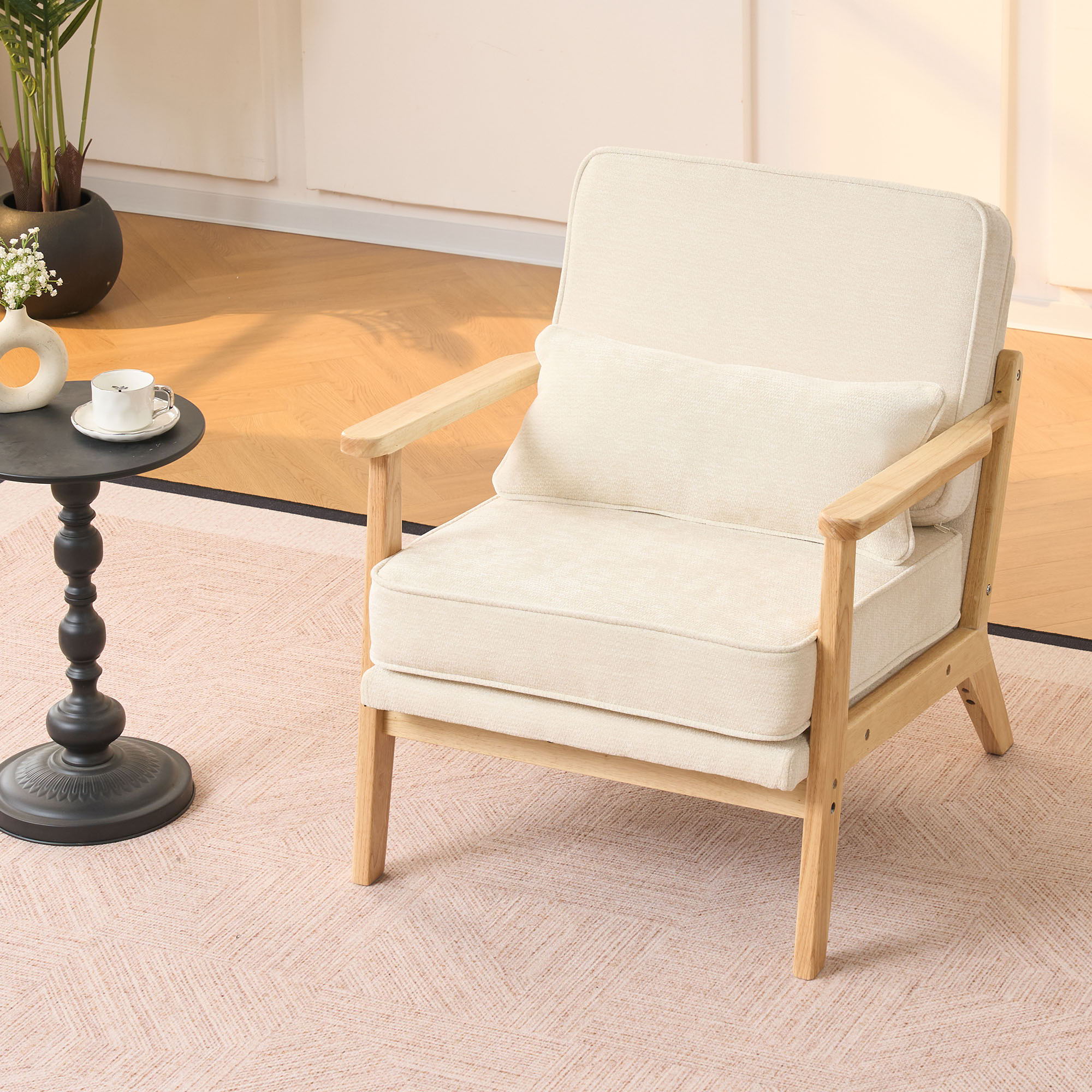 Living Room Chair With Lumbar Pillow by Unique Piece Furniture